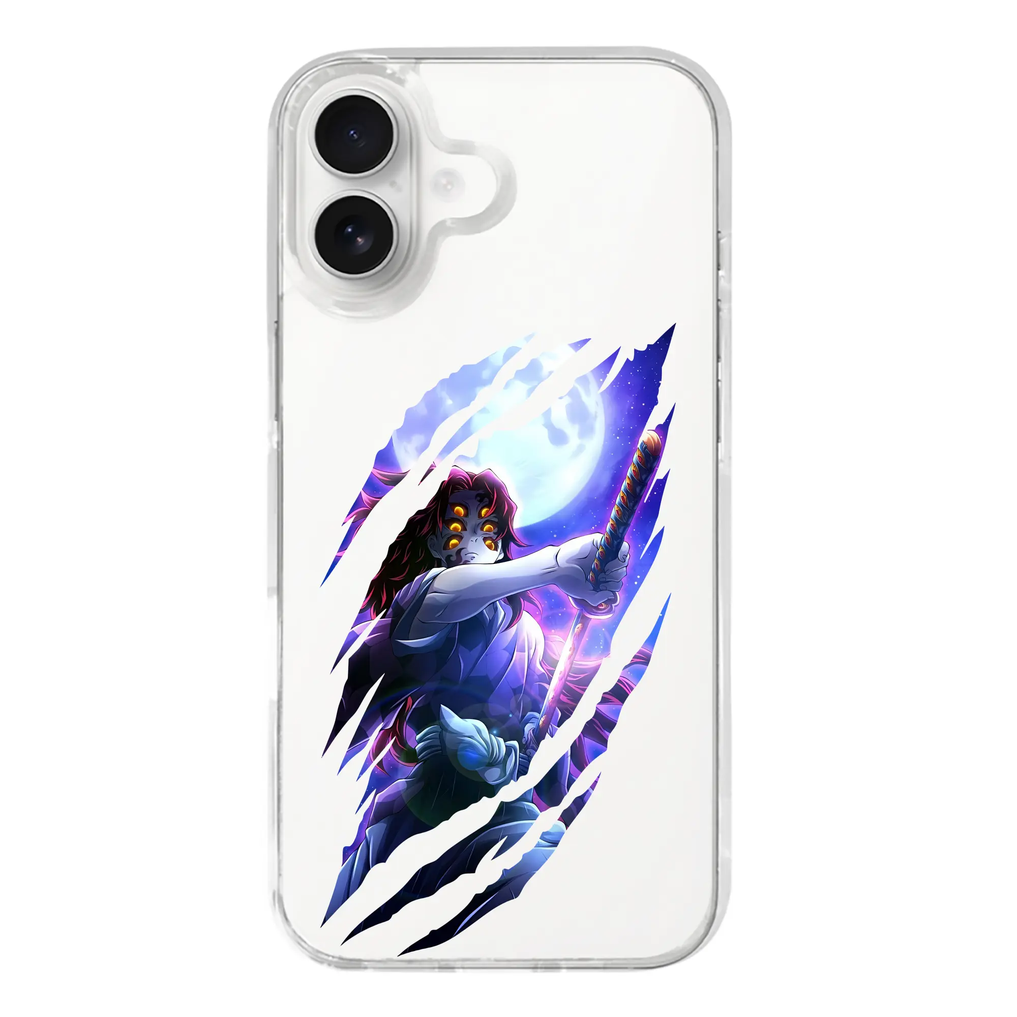 鬼滅の刃 グッズ,黒死牟 - iPhone 17シリーズ 透明スマホケース – 薄型・耐衝撃・精密フィット保護カバー